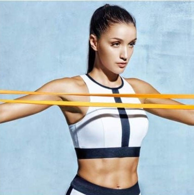 elastique musculation complet jaune resistance tres legere pour echauffement