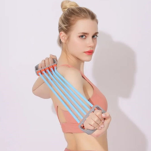 elastiques musculation extenseur bleu muscle bras epaules buste