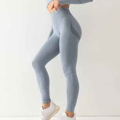 legging taille haute femme bleu