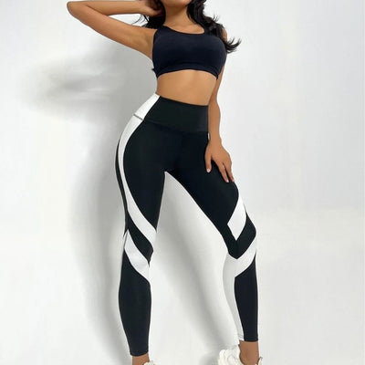 legging taille haute bicolore -coupe sculptante met en valeur vos courbes