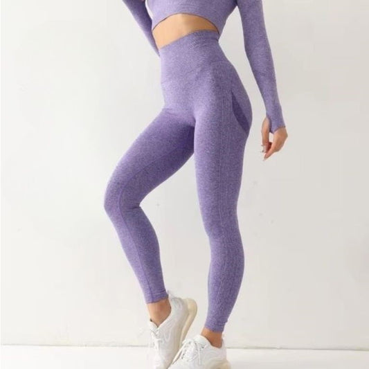 legging taille haute femme violet