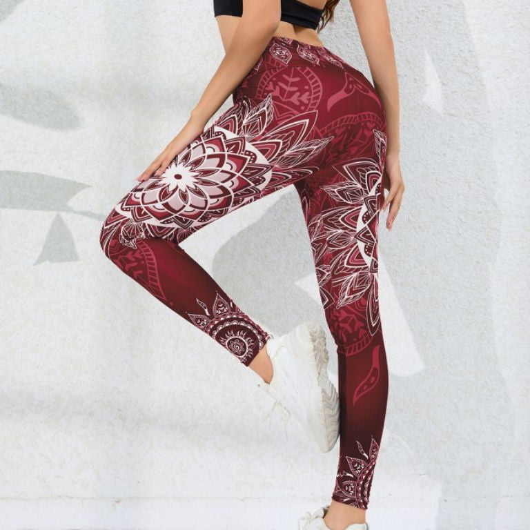 legging fitness femme mandala bleu