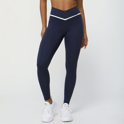 legging fitness femme taille haute sculptant bleu