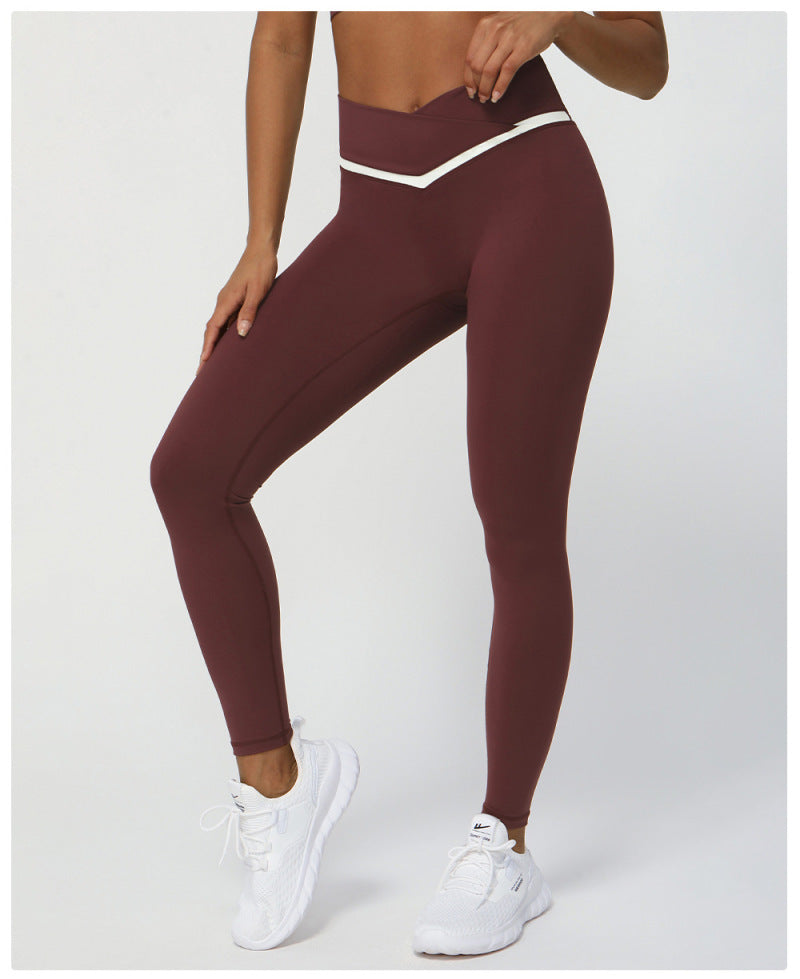 legging fitness femme taille haute sculptant marron