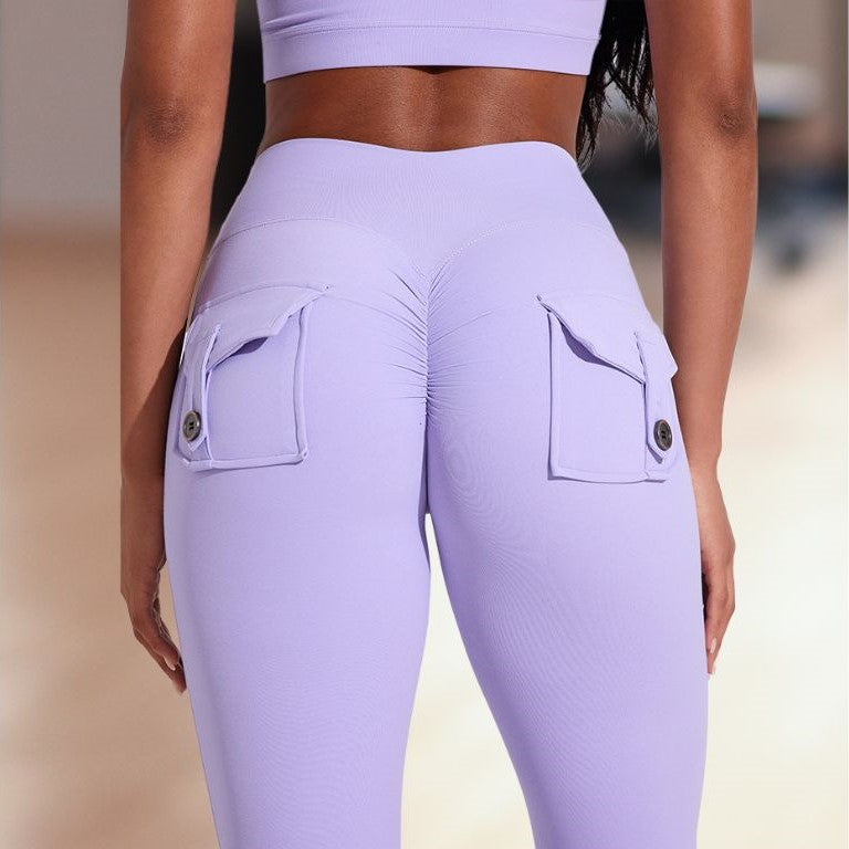pantalon de yoga femme flare mauve