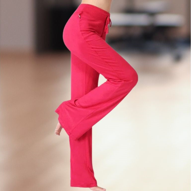 pantalon femme sport fluide rouge