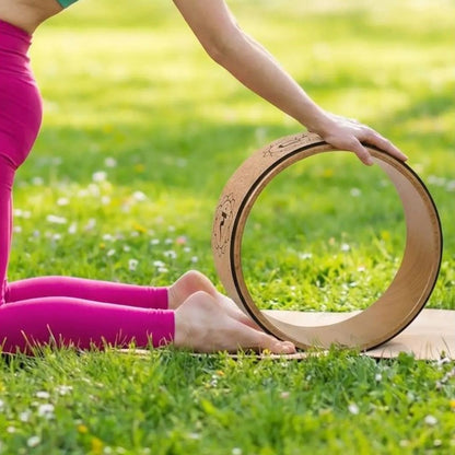 roue de yoga étirement chêne